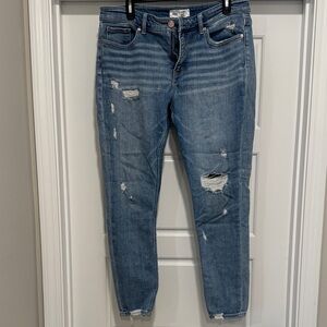 BKE Distressed Ankle Skinny Blue Jeans